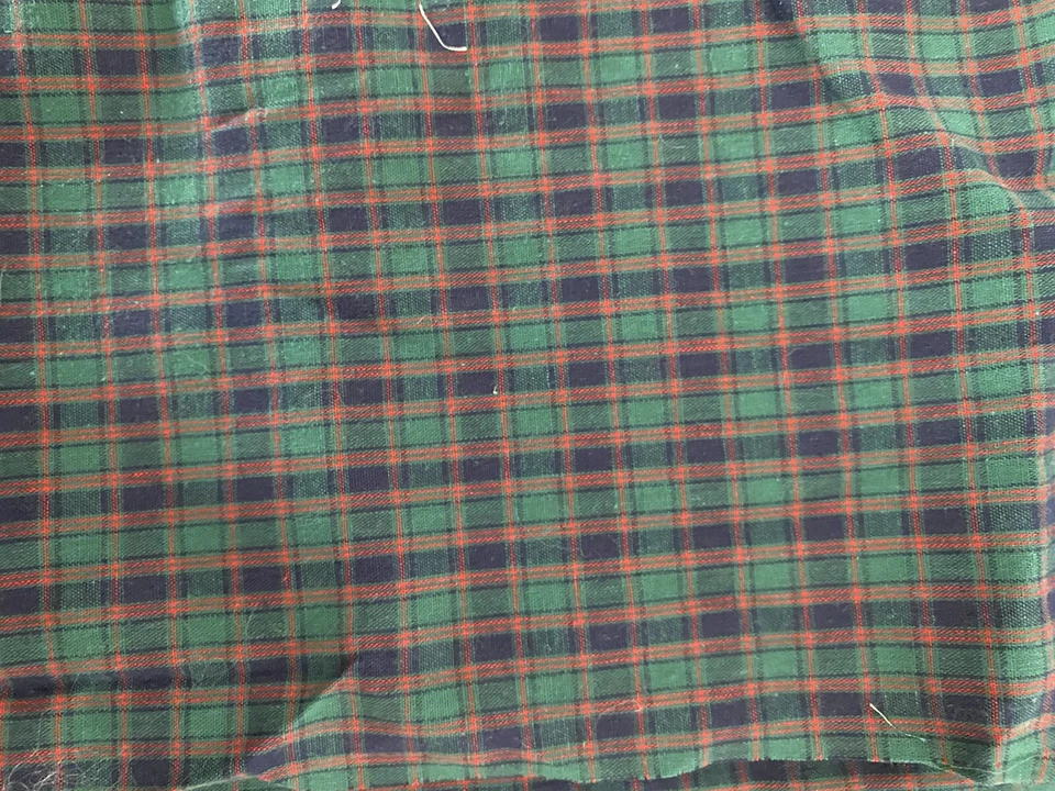 Fabric Waverly Woven Plaid 46” X 50” Green Red - Image 1 of 1