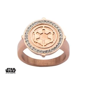 Anillo para mujer Disney Star Wars Imperio Galáctico acero inoxidable chapado en oro rosa - Imagen 1 de 3