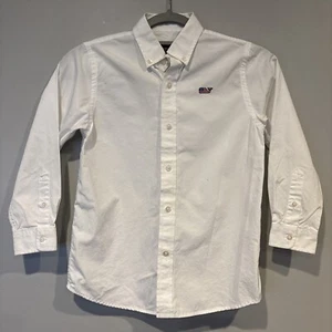 Vineyard Vibes Boys White American Flag Whale Button Down Shirt 7 - Picture 1 of 3