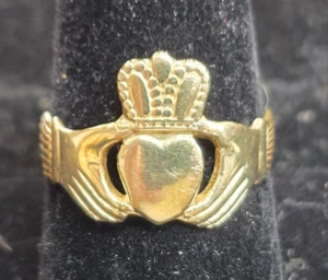 Anillo Claddagh Irlandés Oro Amarillo 14k - Imagen 1 de 6