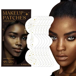 Glitter Freckles Face Tattoo, Makeup Patch - Freckle Makeup, Faux Freckles Gold - Picture 1 of 12