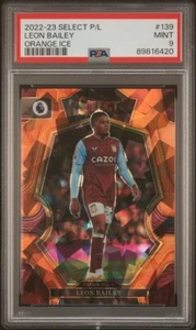Leon Bailey PSA 9 POP 1 22/25 2022 Panini Select PL Mezzanine Orange Ice Prizm - Picture 1 of 4