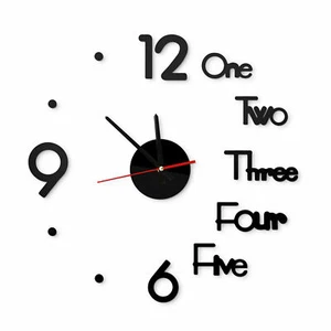 3D Modern DIY Wall Clock Mirror Creative Removable Art Decal Sticker Home Decor - Picture 1 of 14