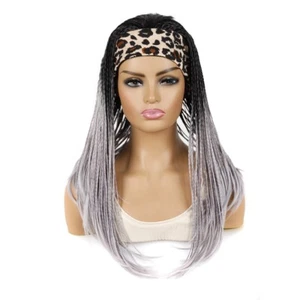 Box Braided Headband Wig for Black Women 18" Synthetic Full Braids Wig Wrap Wig  - Picture 1 of 35