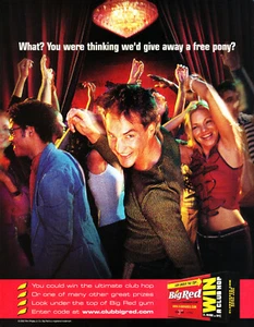 BIG RED GUM AD #09 MAGAZINE promo AD 2002 PARTY SCENE - Picture 1 of 2