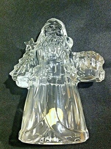De Plomb 24% CRISTAL PLOMO TRANSPARENTE 7.5" FIGURA DE SANTA Y CANDELABRO usps - Imagen 1 de 10