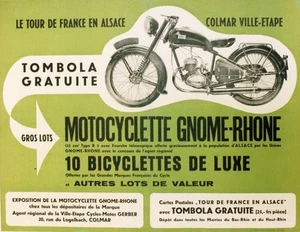 "MOTOCYCLETTE GNOME-RHONE" Affiche originale entoilée Typo-litho 1947 57x73cm - Picture 1 of 1
