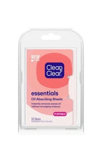 Clean & Clear Essentials Oil Absorbing Sheets for Oily Skin, 50 Ct NEW - SHP FST - Picture 1 of 6