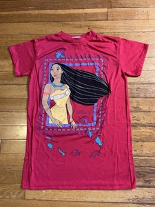 VINTAGE Disney Pocahontas Shirt Youth 8 Pink 90s - Picture 1 of 11