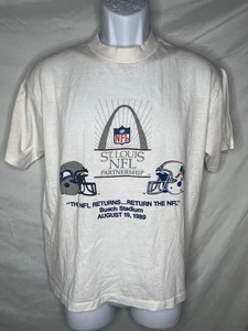 1989 St Louis NFL Partnership T Shirt Seahawks v Patriots Exhibition Game Promo - Picture 1 of 9