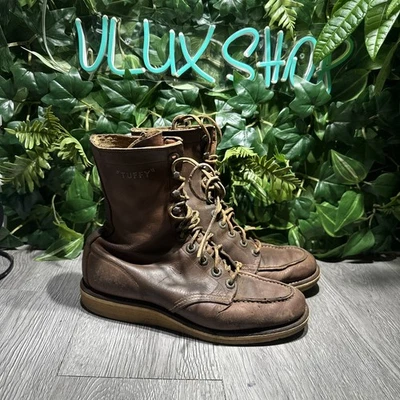 Red Wing Boots Moc Toe Boots Vintage 1960's Lace Up Work Boot Mens Size 6 - Image 1 of 4