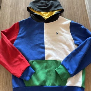 Ralph Lauren Color-Blocked Fleece Hoodie XL (18-20) Sweatshirt Pullover - Picture 1 of 15
