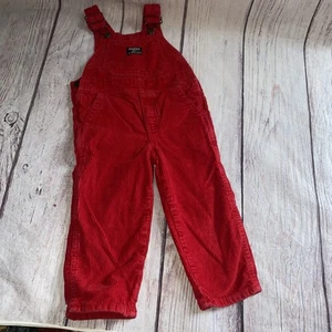 Mono de pana Oshkosh para niños pequeños 2T rojo granja Hayride laberinto de maíz B21 - Imagen 1 de 10