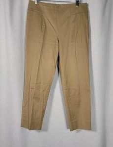 Akris Punto Women Size 8 Straight Ankle Crop Cotton Twill Beige Tan Pants - Picture 1 of 5