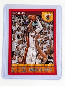 2013-14 NBA Hoops Red #87 Ray Allen 'The Shot' Miami Heat NBA Finals HOF - Foto 1 di 2