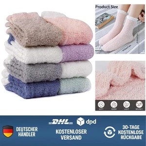 Kuschelsocken Damen warm 8 Paar Flauschige Bettsocken Winter Korallenfleece H... - Bild 1 von 10