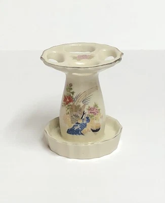 Soporte de cepillo de dientes japonés vintage pájaro dorado floral hecho en Japón Foto 1 de 4