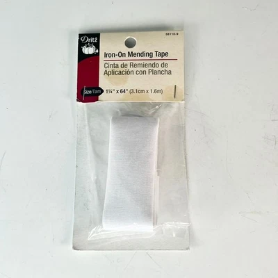 Dritz Iron-on Mending Tape White 1-1/4in x 64in (3.1cm x 1.6m) 1ct NWT - Image 1 of 4