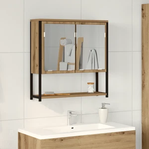 Bathroom Mirror Cabinet Wall Mounted Storage Cabinet Engineered Wood vidaXL - Picture 1 of 75