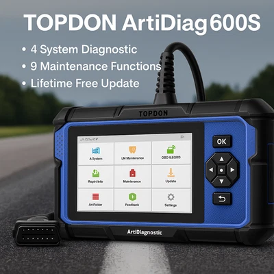 2025 TOPDON AD600S PRO+ OBD2 Scanner Engine ABS SRS DPF TPMS Car Diagnostic Tool