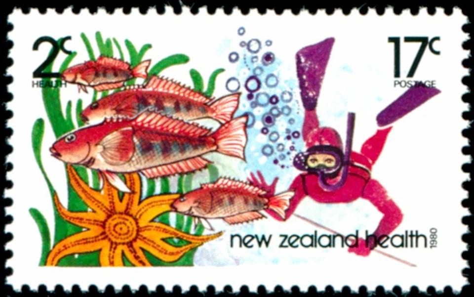 New Zealand 1980 Health 17c UnderwaterFishing MNH - SG 1227 - Image 1 of 1