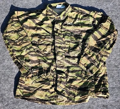 80's Propper BDU Coat TigerStripe Camo Jacket XL Long Tall Vietnam Tropic Army - Image 1 of 4