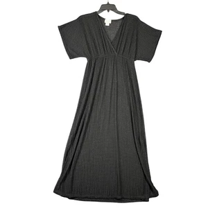 Jordan Taylor Womens S Black Textured Knit Maxi Dress Resortwear Beach Lounge - Picture 1 of 8