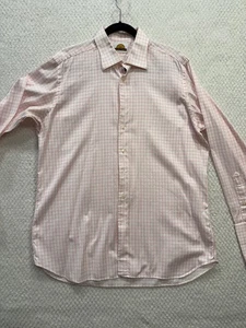 Men's Dress Shirt Windowpane Bespoke Custom Made 16.5x32" Requires Cufflink - Picture 1 of 4