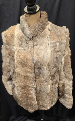 Sergio Valente Genuine Vintage Rabbit Fur Coat w/ Pockets - Size M - Image 1 of 4