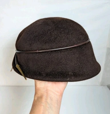 Sombrero Fedora Mujer Vintage Años 50 Glenover Henry Pollack Marrón 100% Fieltro Lana S Foto 1 de 4