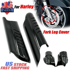 Lower Fork Leg Cover Deflector Shield For Harley Touring Electra Road Glide King - Picture 1 of 11