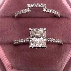Anello di fidanzamento diamanti VVS2 D 2 CTW Creato in laboratorio oro bianco 14k IGI miglior prezzo - Foto 1 di 9