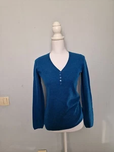 Jersey de mujer CAROLL 100 % cachemir azul manga larga talla 38 - Imagen 1 de 8