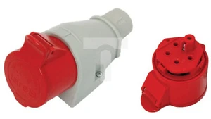 Presa Isolante Fissa 5P 16A 400V Terminali Filettati Rosso IP44 125 /T2IT - Foto 1 di 1