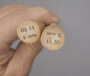 Agujas de tejer de bambú 14 pulgadas par de un solo punto recto - Imagen 1 de 2
