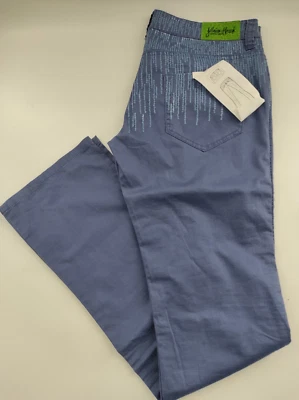 Silvian Heach Hose Damen W32 L32 Straight Leg blau Pallietten Neu D1 - Bild 1 von 4