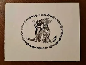 Werner Schinko Röbel Katzen Paar Grafik - Bild 1 von 2