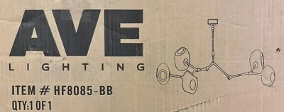 Lámpara de araña moderna Avenue Fairfax de latón de 5 luces 34" colgante de cocina HF8085-BB Foto 1 de 4