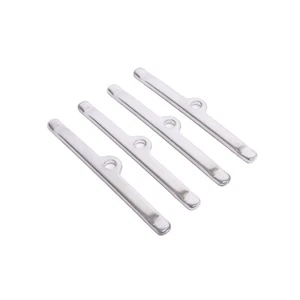 Chrome Valve Cover Spreader Bars 4.75" Long Hold Down Reinforcement 4pc SB Chevy - Foto 1 di 1