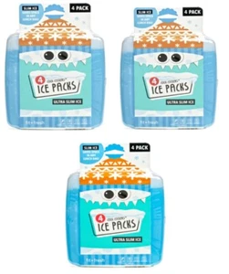 Fit & Fresh Cool Slim Reusable Ice Packs Boxes Lunch Bags and Coolers, Set of 12 - Picture 1 of 4