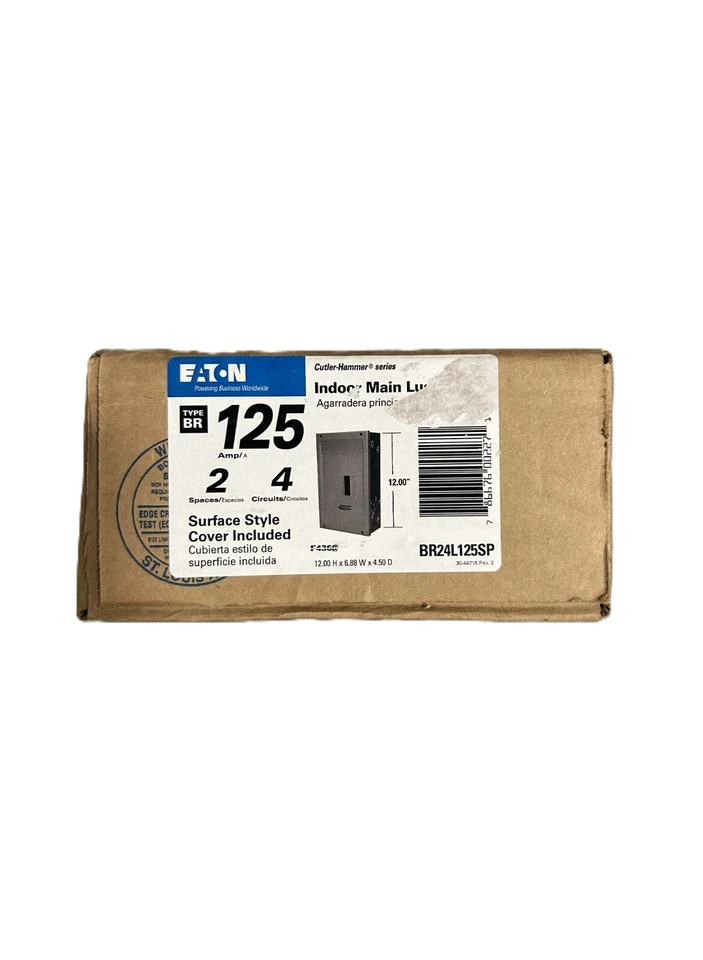 Eaton Cutler Hammer BR24L125SP Main Lug Load Center 125a