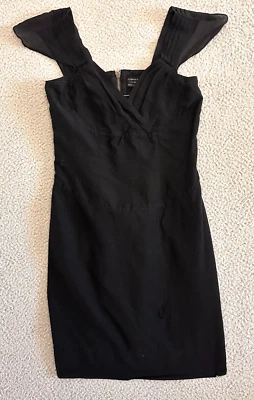 All Saints Black Silk Blend Dress Size 8 Black Little Black Dress Sheath Classic - Image 1 of 4