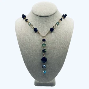 NWT ~ Wendy Brown RETIRED~Gold & Swarovski Black/Green Crystals Necklace - Picture 1 of 6