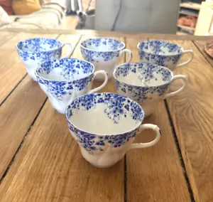 6 Royal Albert Dainty Blue Bone China Tea Cups - Picture 1 of 9