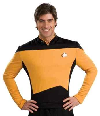 Operations Uniform Star Trek Next Generation Gold Fancy Dress Halloween Costume - Image 1 of 2