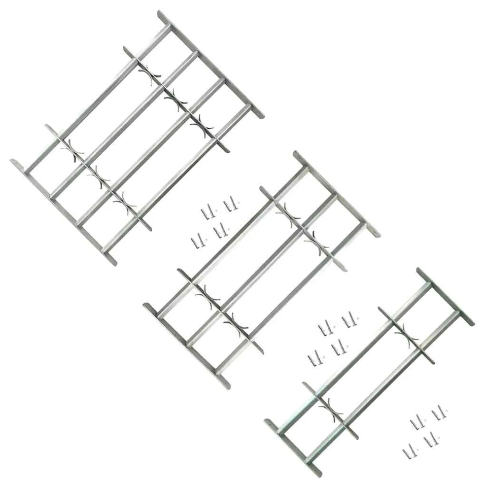vidaXL Adjustable Security Grille for Windows with 2 Crossbars 27.6"-41.3"
