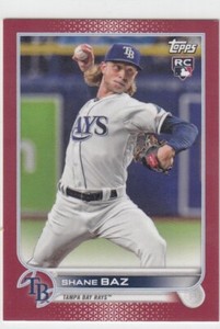 SHANE BAZ /5 TOPPS ROOKIE MINI ONLINE ON DEMAND RED PARALLEL RC RAYS #421 2022