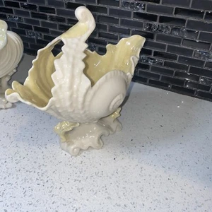 ireland BELLEEK 8 1/4" SPOON WARMER VASE centerpiece NAUTILUS CONCH SHELL 1960'S - Picture 1 of 15