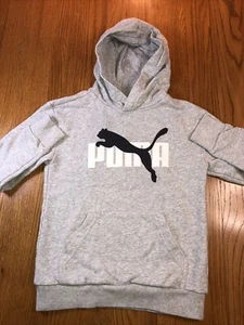 Puma Youth Gray Hoodie Medium 10/12 Sweatshirt Long Sleeve - Picture 1 of 8