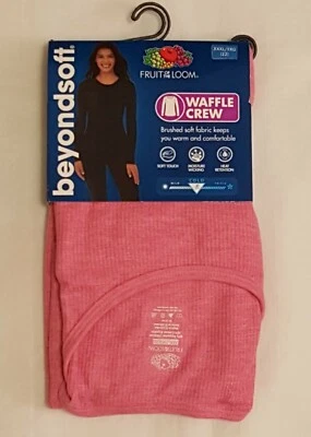 Women's Fruit of the Loom Thermal Waffle Crew Top: XS-M-2X-3X - Image 1 of 2